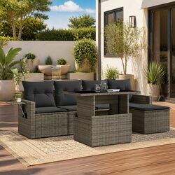 Functional Grey 6 Piece Garden Sofa Set for Your Space