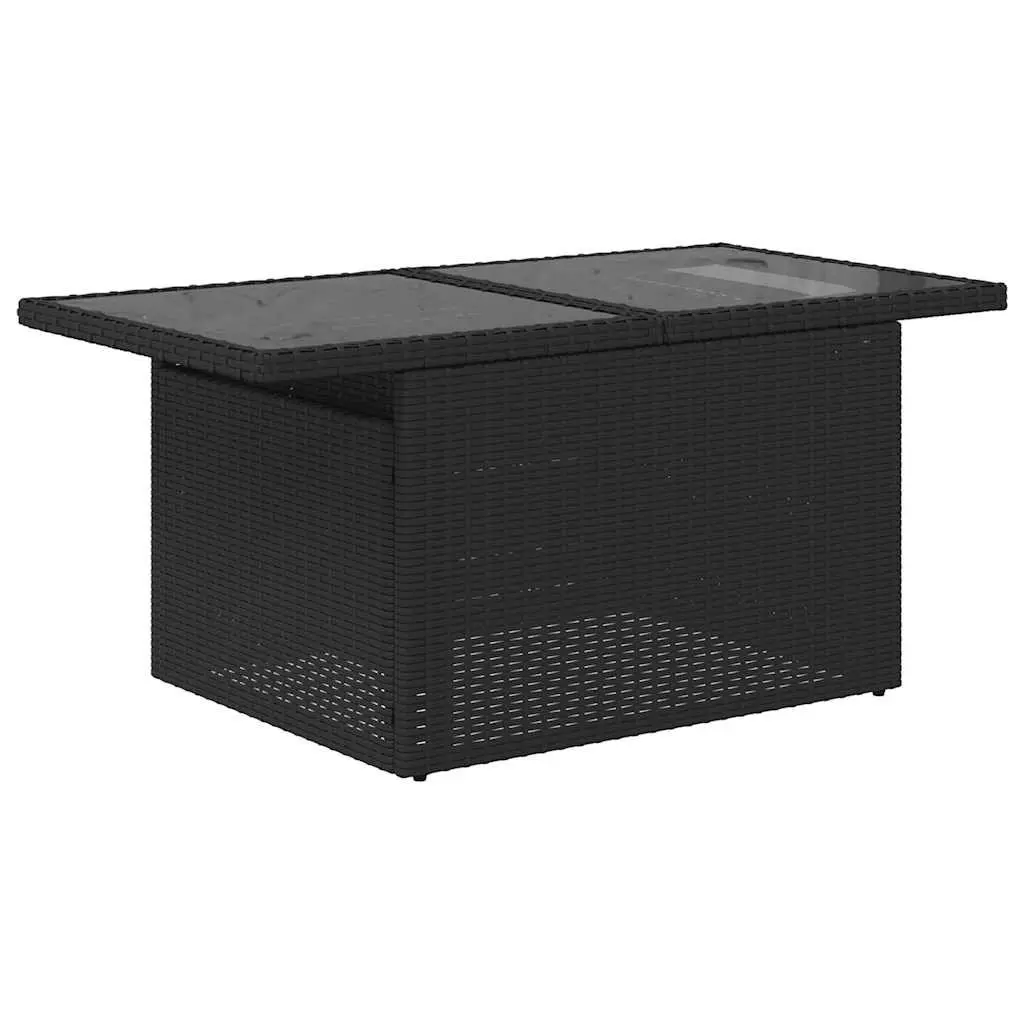 5 Piece Garden Sofa Set Outdoor Furniture Black Poly Rattan Patio Seating with