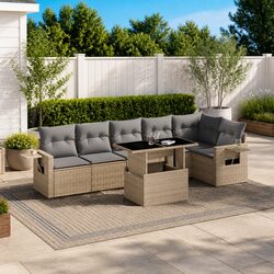 Comfortable 7 Piece Garden Sofa Set with Cushions for Your Patio