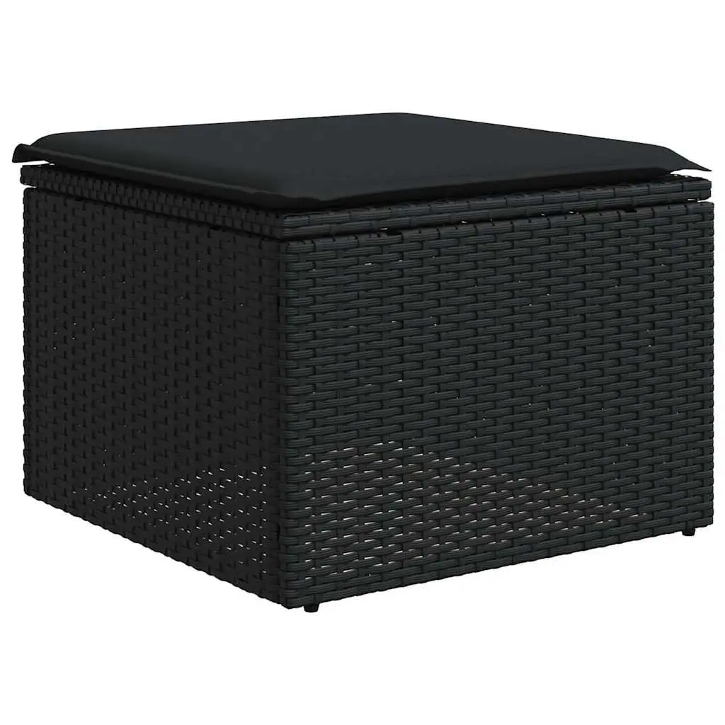 8 Piece Black Outdoor Garden Sofa Set