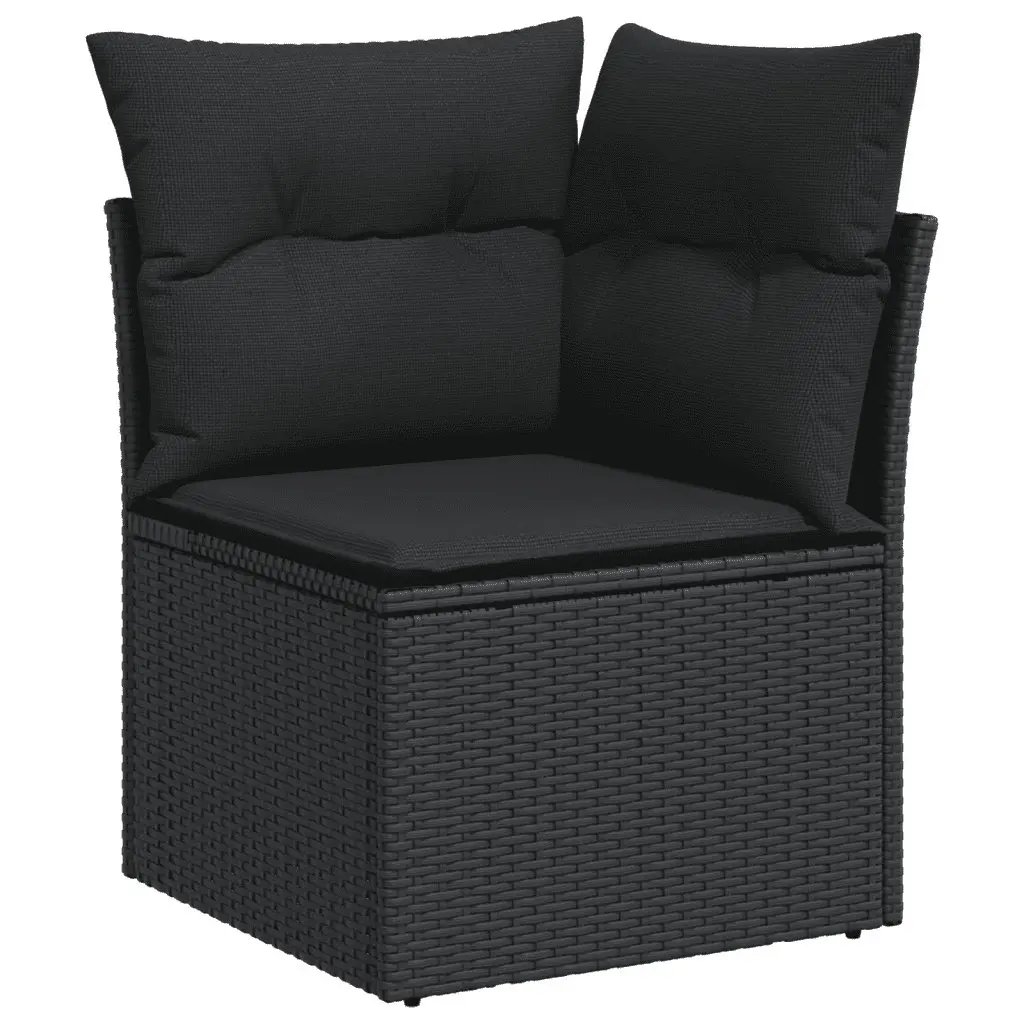 Garden Sofa Set Modular PE Rattan 10 Piece Outdoor Furniture Black