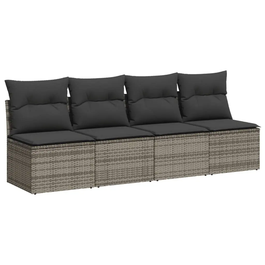 Garden Sofa Set 9 Piece Outdoor Furniture Patio Seating Grey Poly Rattan Modular