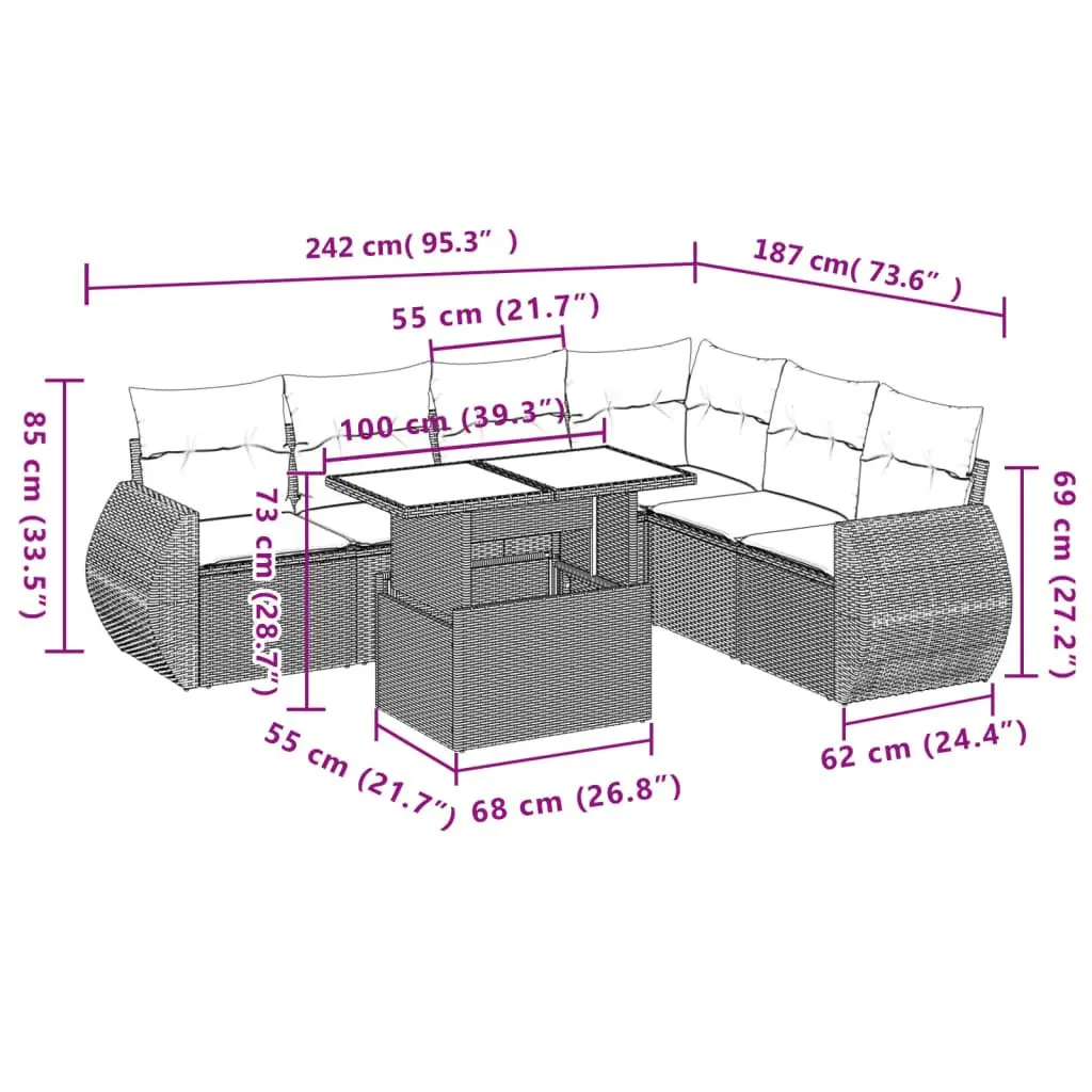 Black Garden Sofa Set for Outdoor Comfort