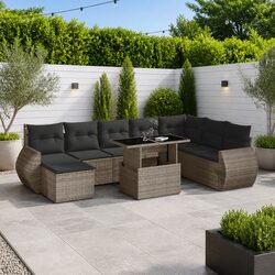 Versatile 9 Piece Garden Sofa Set for Your Outdoor Areas