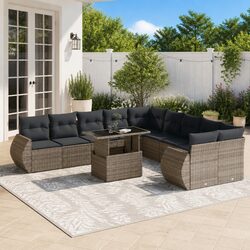 Versatile 11 Piece Grey Patio Sofa Set for Outdoor Use