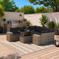 9 Piece Garden Sofa Set Fits Perfectly in Any Outdoor Area