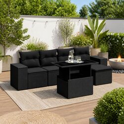 Functional 6 Piece Garden Sofa Set for Outdoor Use
