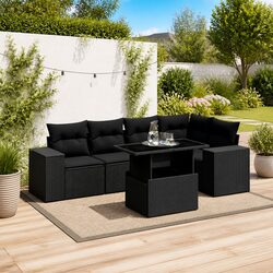 Practical 6 Piece Outdoor Sofa Set for Backyard Use