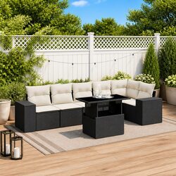 Perfect for Patios: 7 Piece Garden Sofa Set with Cushions