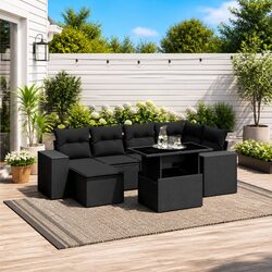 Flexible 7-Piece Modular Sofa Set for Outdoor Spaces