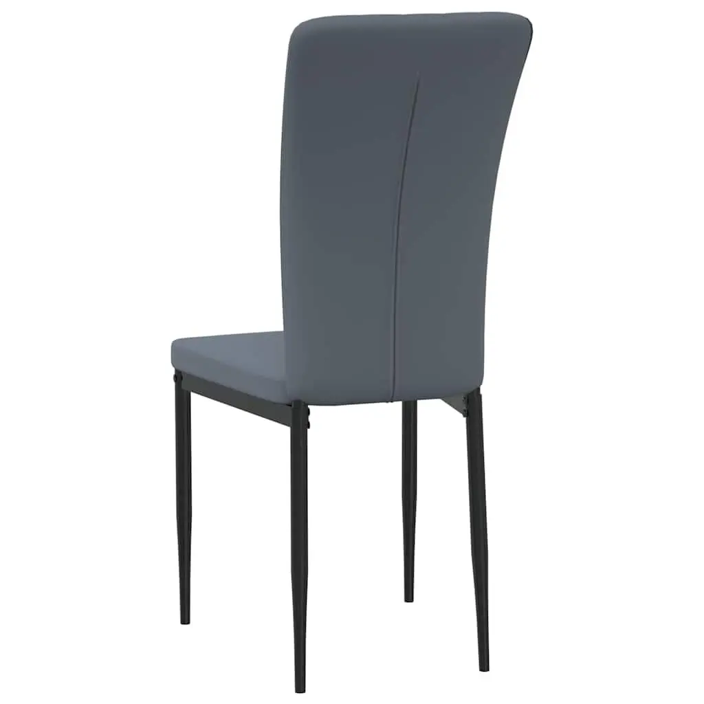 Set of 4 Dining Chairs Grey Velvet Padded Backrest Iron Frame Kitchen Seating