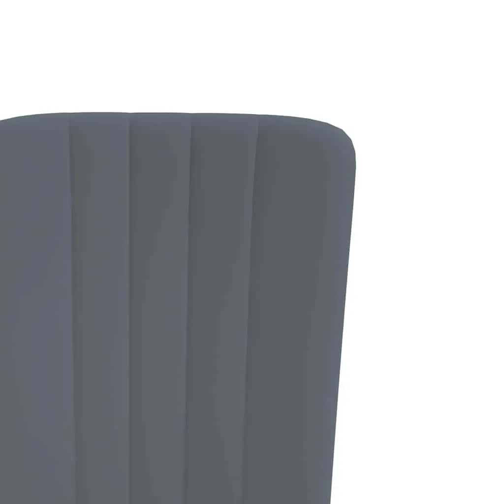 Set of 4 Dining Chairs Grey Velvet Padded Backrest Iron Frame Kitchen Seating