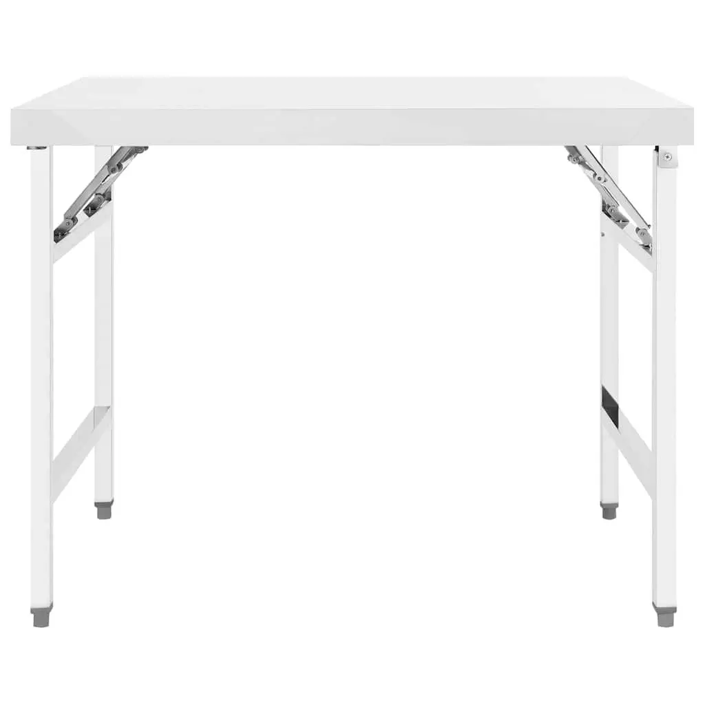 Folding Work Table Stainless Steel 100x60x80cm Commercial Kitchen Prep Workbench