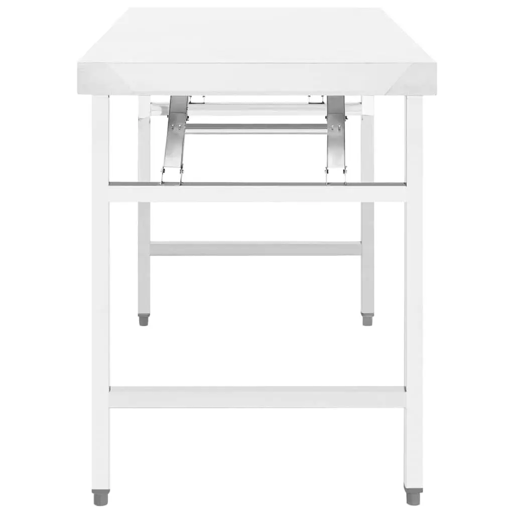 Folding Work Table Stainless Steel 100x60x80cm Commercial Kitchen Prep Workbench