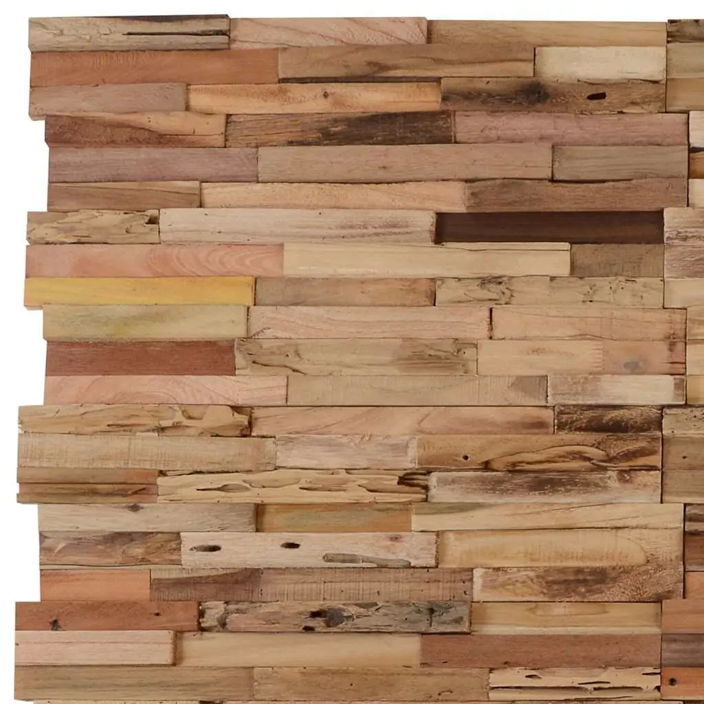 Wall Cladding Panels Teak Wood Rustic 10 Piece