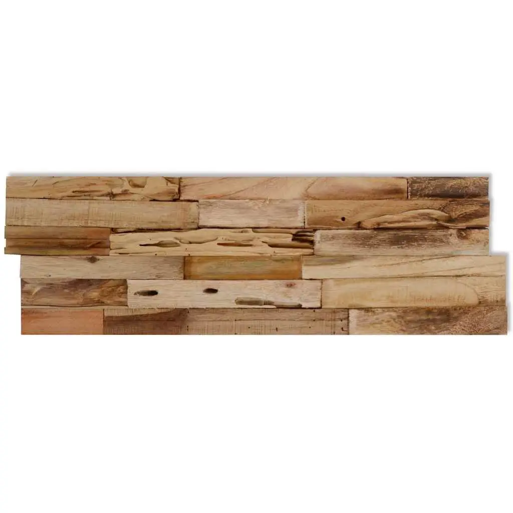Wall Cladding Panels Teak Wood Rustic 10 Piece