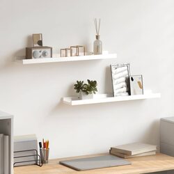 Functional Floating Shelves 60x9x3 cm in White High Gloss