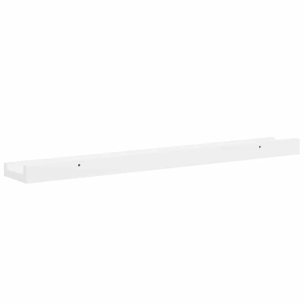 Floating Shelves MDF High Gloss White 60x9x3 cm Storage Display 2 Pieces