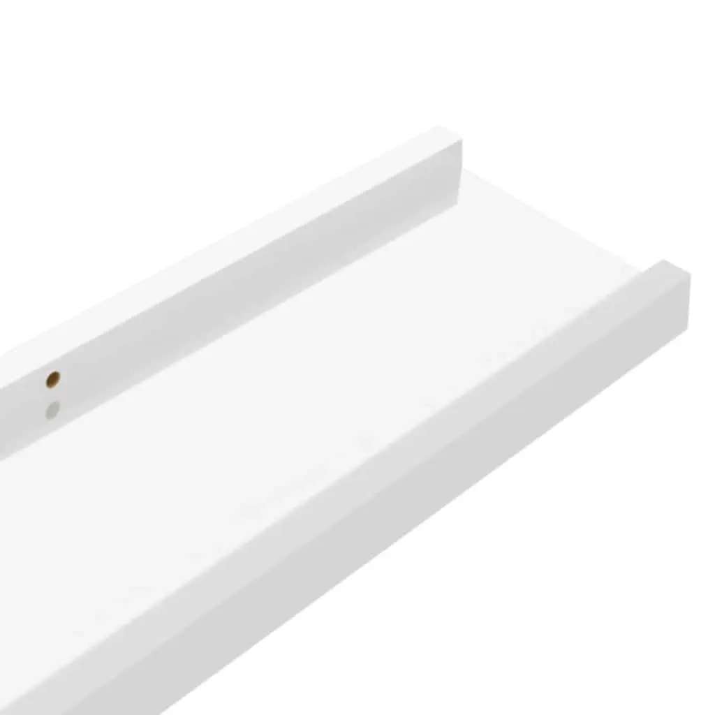 Wall Shelves MDF 80 x 9 x 3 cm High Gloss White Floating Storage Display Unit 2 Piece
