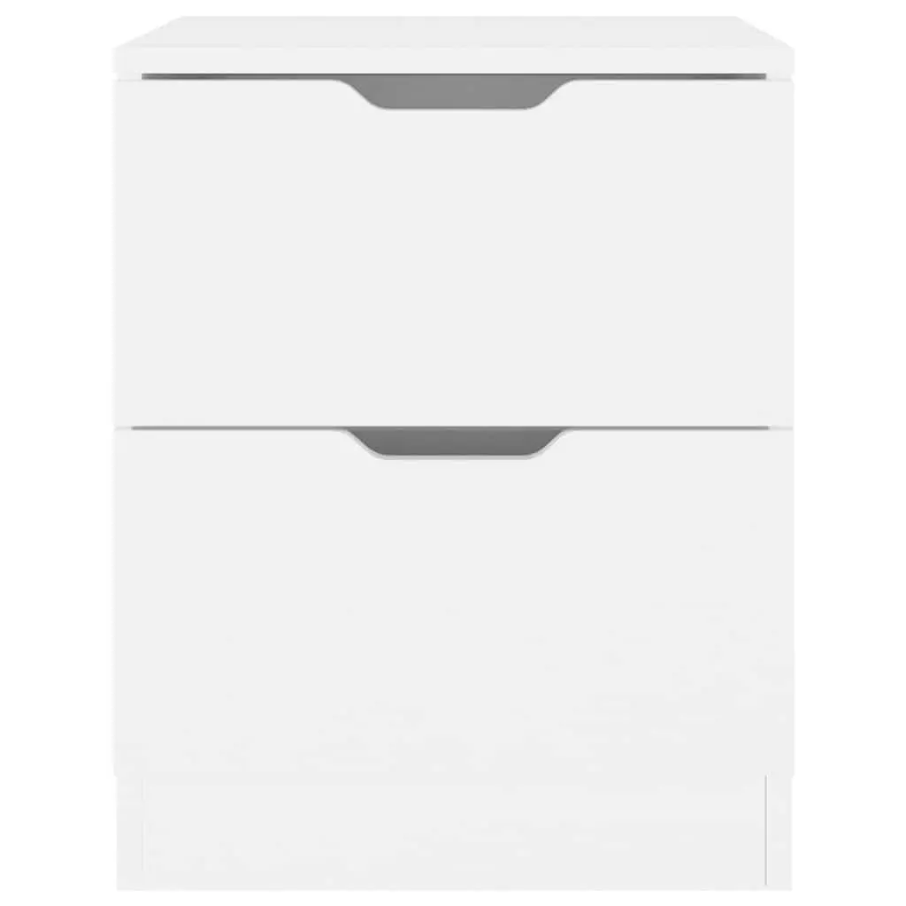 White Bedside Cabinet Engineered Wood 40x40x50cm Modern Storage Unit Set of 2