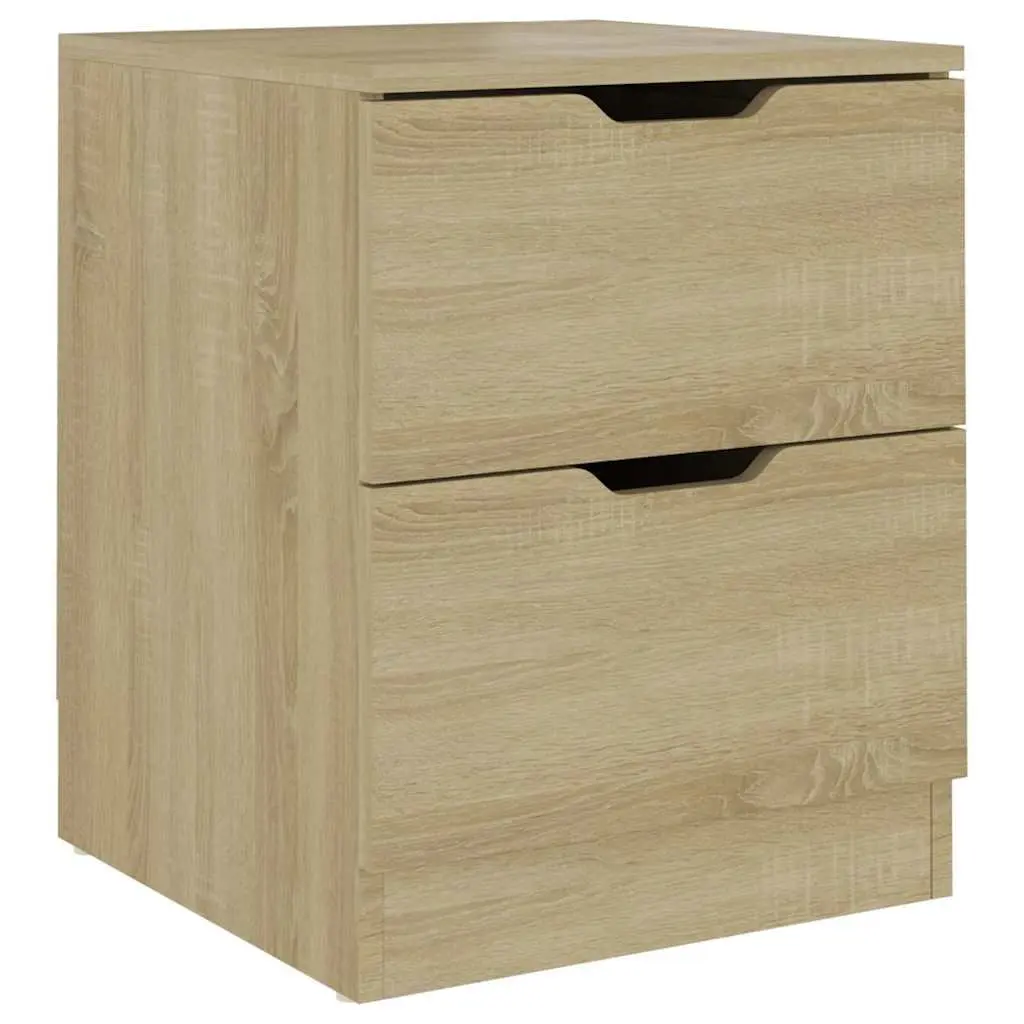 Bedside Table Engineered Wood Brown 40x40x50 cm Modern Nightstand Storage Organiser