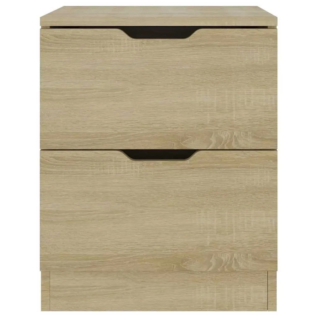 Bedside Table Engineered Wood Brown 40x40x50 cm Modern Nightstand Storage Organiser