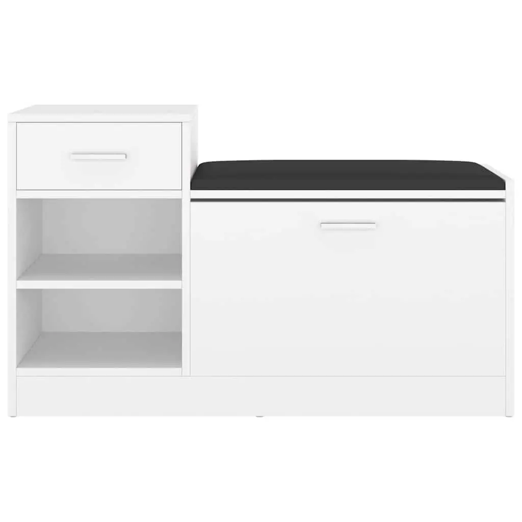 Shoe Storage Bench Engineered Wood 94.5 x 31 x 57 cm White