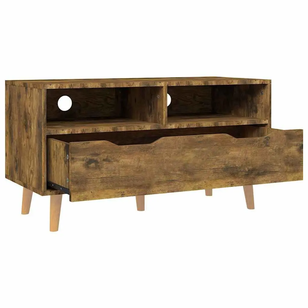 TV Stand Engineered Wood Brown Display Unit Spacious Storage 90cm x 40cm x 48.5cm