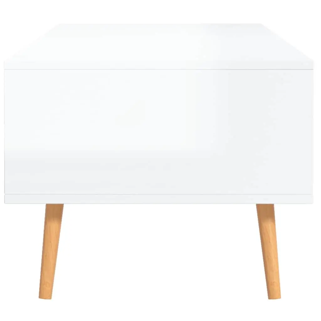 Coffee Table Engineered Wood High Gloss White 100 x 49.5 x 43 cm