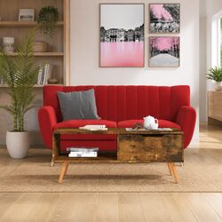 Practical Brown Engineered Wood Coffee Table for Home Use