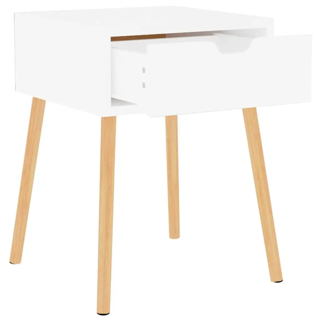 Bedside Cabinet Engineered Wood 40x40x56cm White Nightstand Bedroom Storage