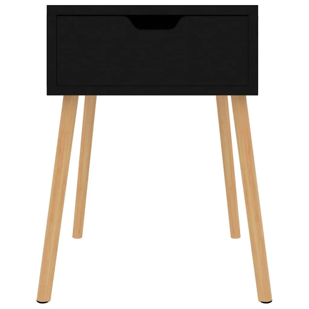 Bedside Cabinet Black 40x40x56 cm Modern Engineered Wood Side Table Bedroom