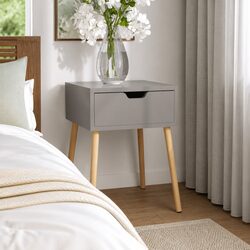 Functional Grey Side Table 40x40x56 cm for Any Room