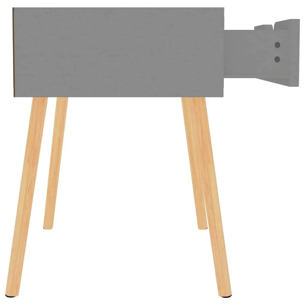 Grey Bedside Cabinets 2 Piece Engineered Wood Nightstand Side Table Storage Drawer 40x40x56 cm