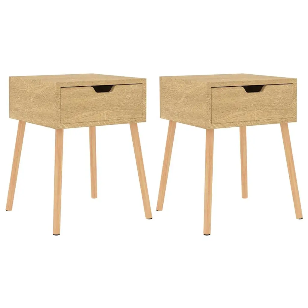 Bedside Cabinets Engineered Wood 40x40x56 cm Brown 2 pcs