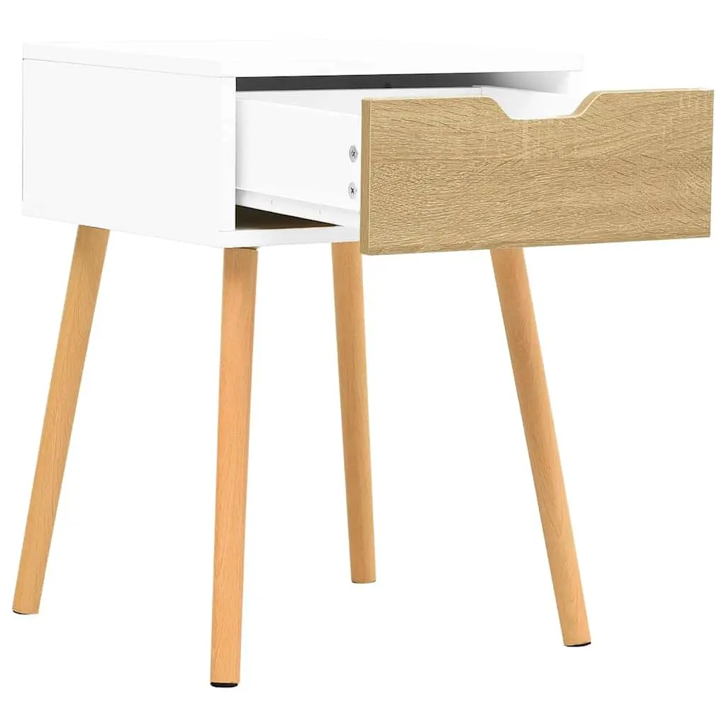 White & Sonoma Oak Bedside Cabinet for Bedroom Needs
