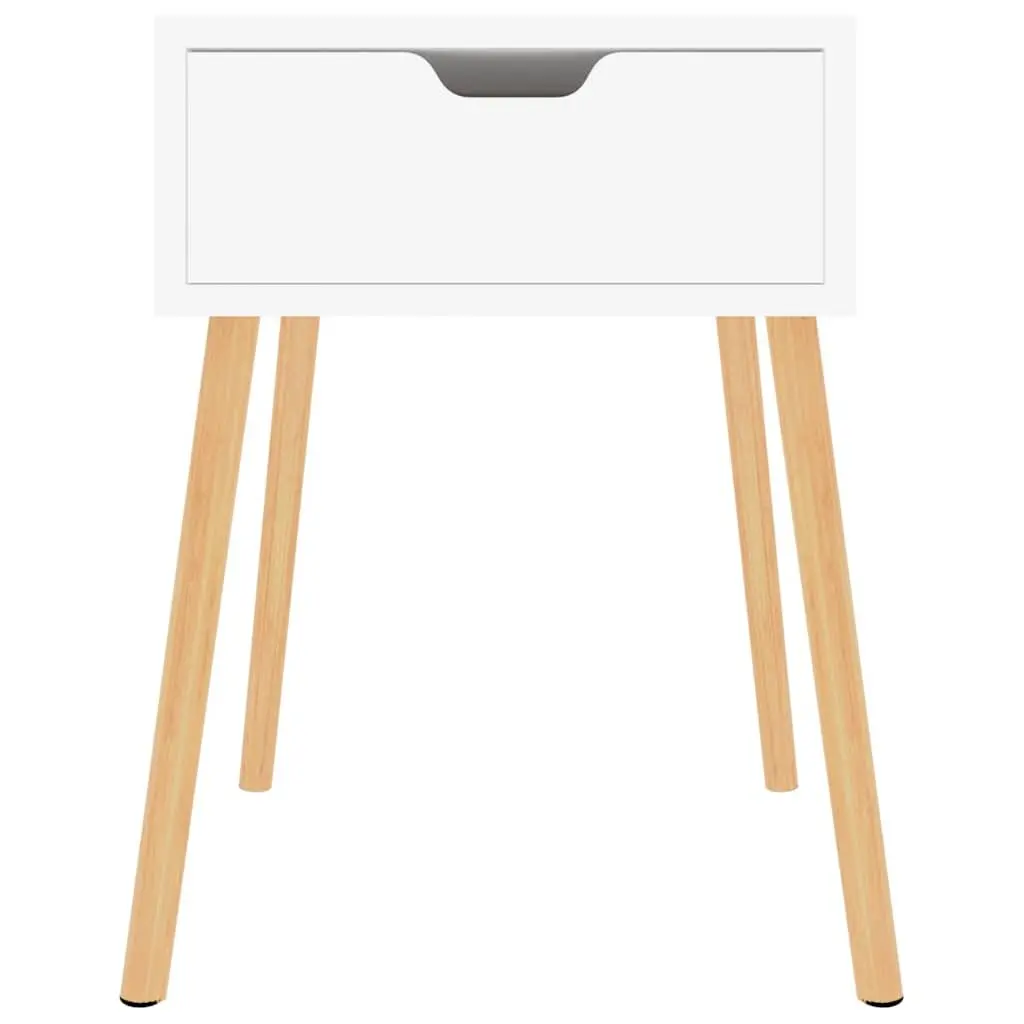 Bedside Cabinet Engineered Wood 40x40x56cm White Nightstand Storage Drawer