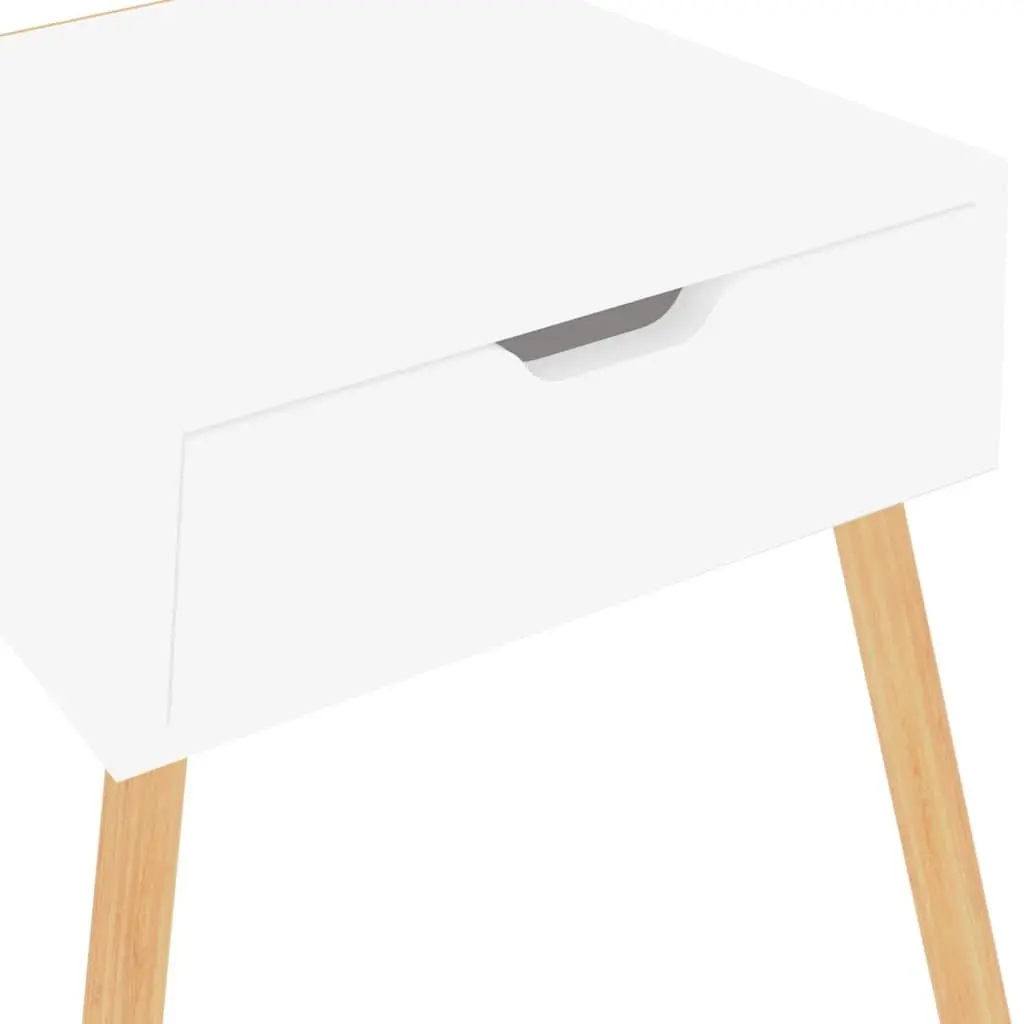 Bedside Cabinet Engineered Wood 40x40x56cm White Nightstand Storage Drawer