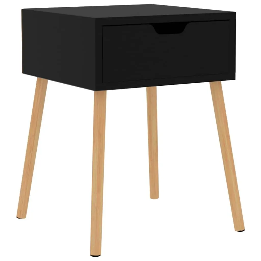 Bedside Cabinet Engineered Wood Black High Gloss 40x40x56cm