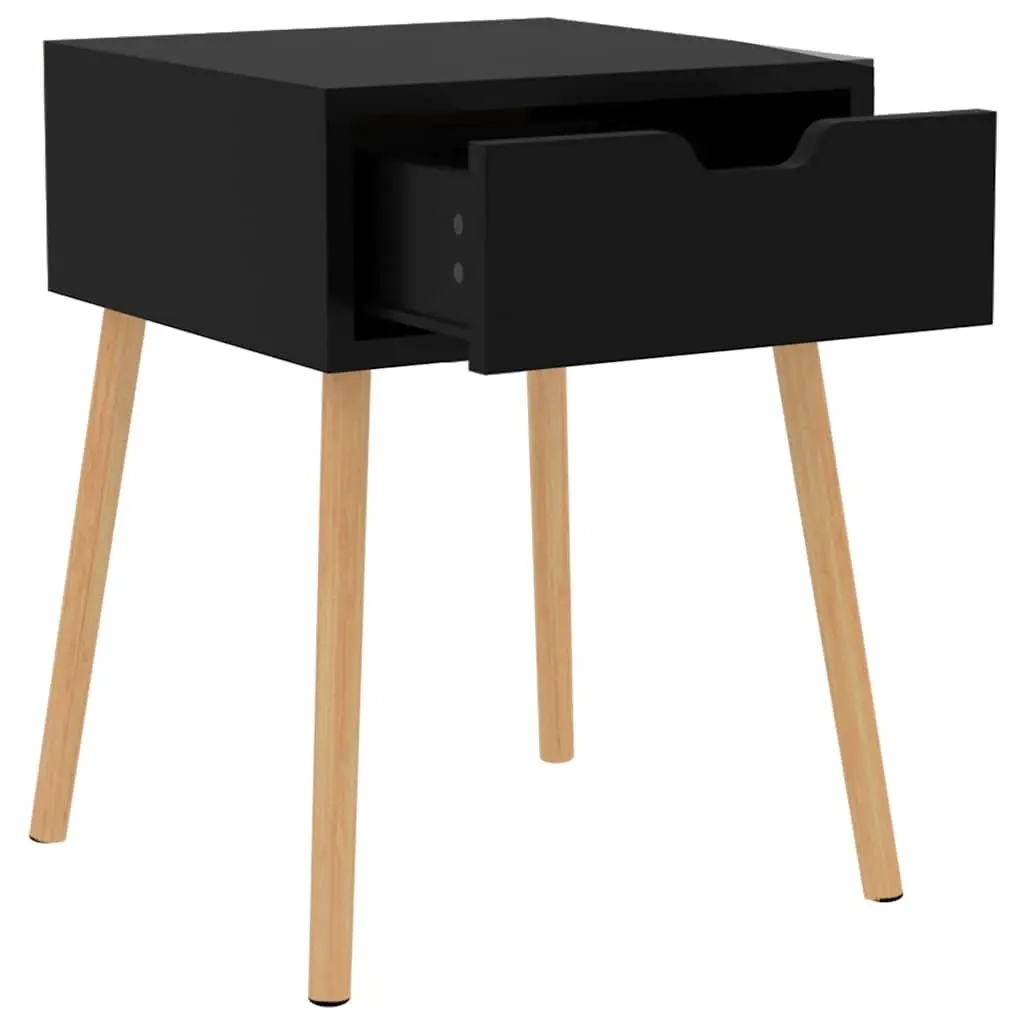 Bedside Cabinet Engineered Wood Black High Gloss 40x40x56cm