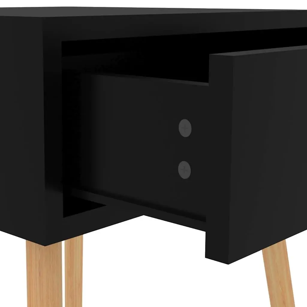 Bedside Cabinet Engineered Wood Black High Gloss 40x40x56cm