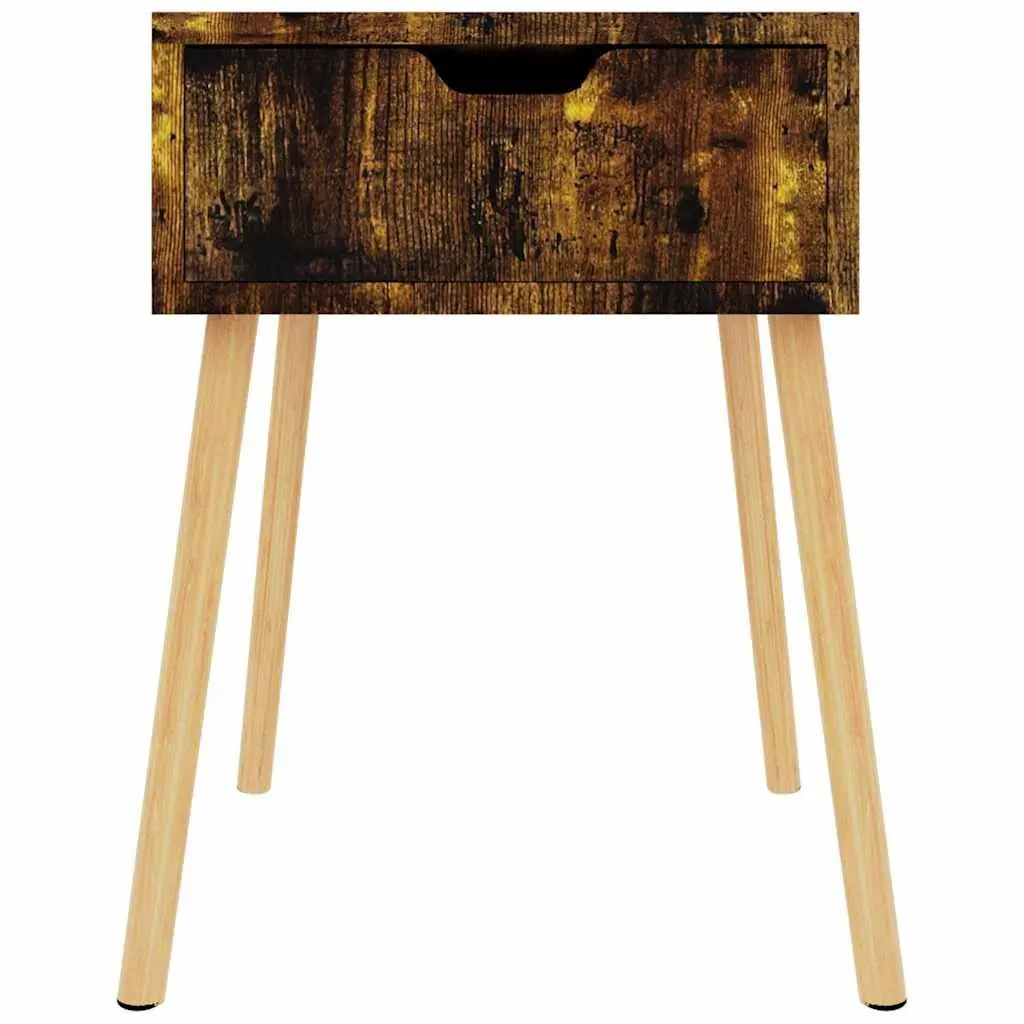 Brown Bedside Cabinet Engineered Wood 40x40x56 cm Modern Side Table with Storage Drawer