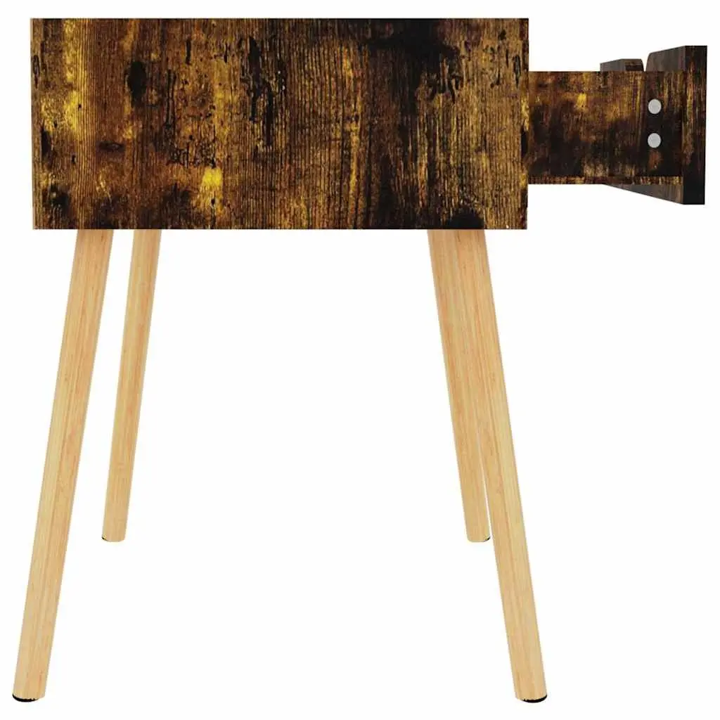Brown Bedside Cabinet Engineered Wood 40x40x56 cm Modern Side Table with Storage Drawer