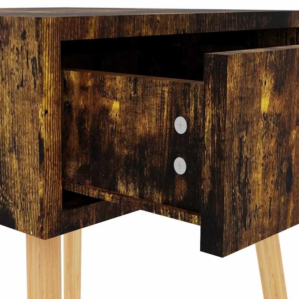 Brown Bedside Cabinet Engineered Wood 40x40x56 cm Modern Side Table with Storage Drawer
