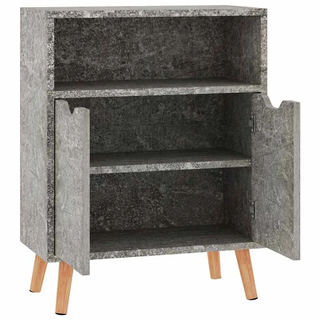 Grey Engineered Wood Sideboard Storage Cabinet 60cm Wide 30cm Deep 72cm High Living Room Buffet