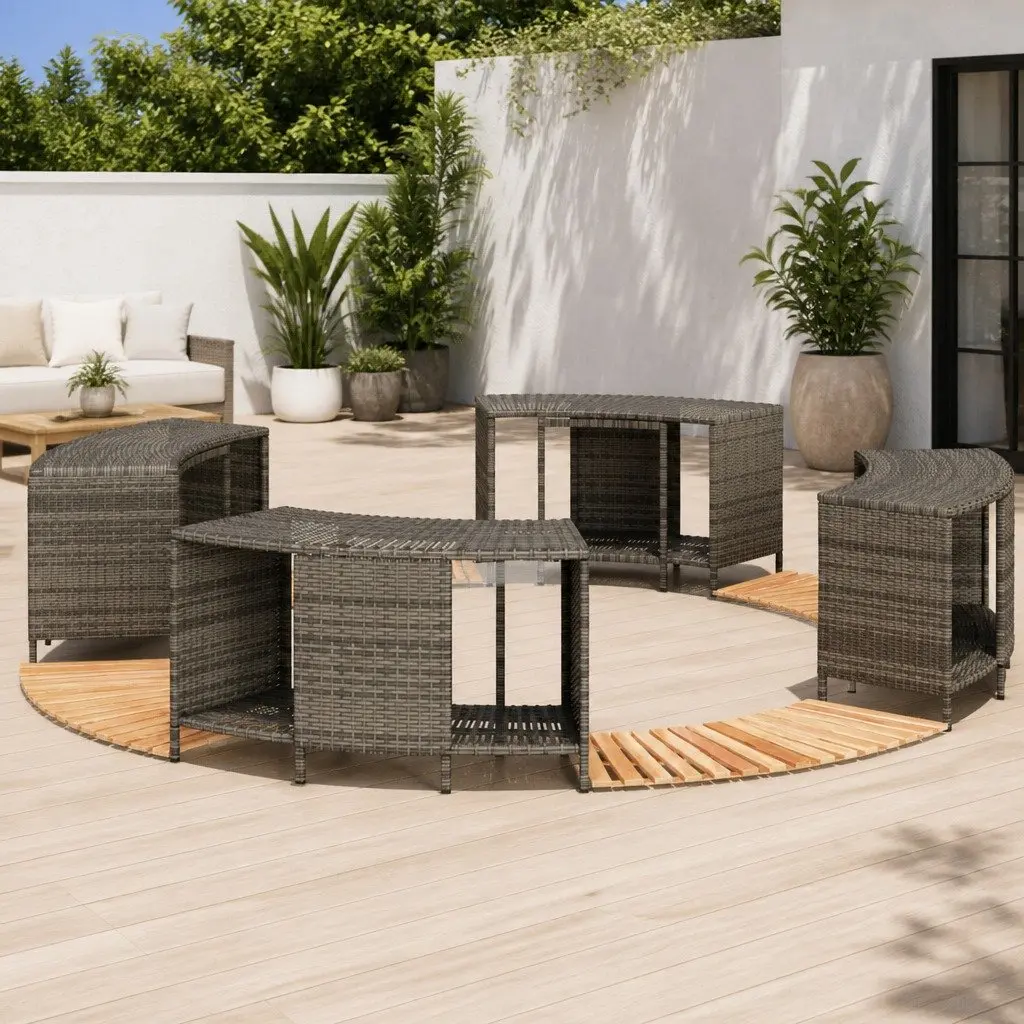 Hot Tub Surround with Step and Storage for Home Use