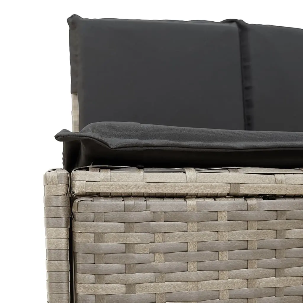Hot Tub Surround Poly Rattan and Solid Acacia Wood Storage Bench Grey