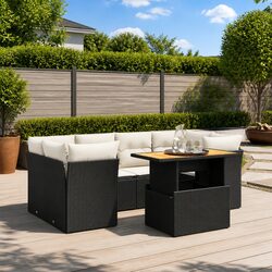 Versatile 7 Piece Black Garden Sofa Set for Your Outdoors