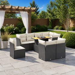 Versatile 9-Piece Sofa Set: Perfect for Any Outdoor Setting