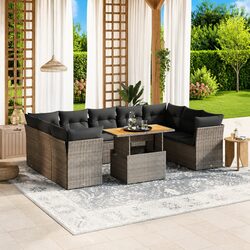 Versatile 10 Piece Garden Sofa Set with Cushions for Your Patio